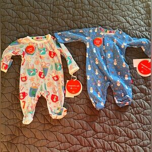 Magnetic Me Preemie Holiday Footed Pajamas – 2-Pack Bundle (NWT)